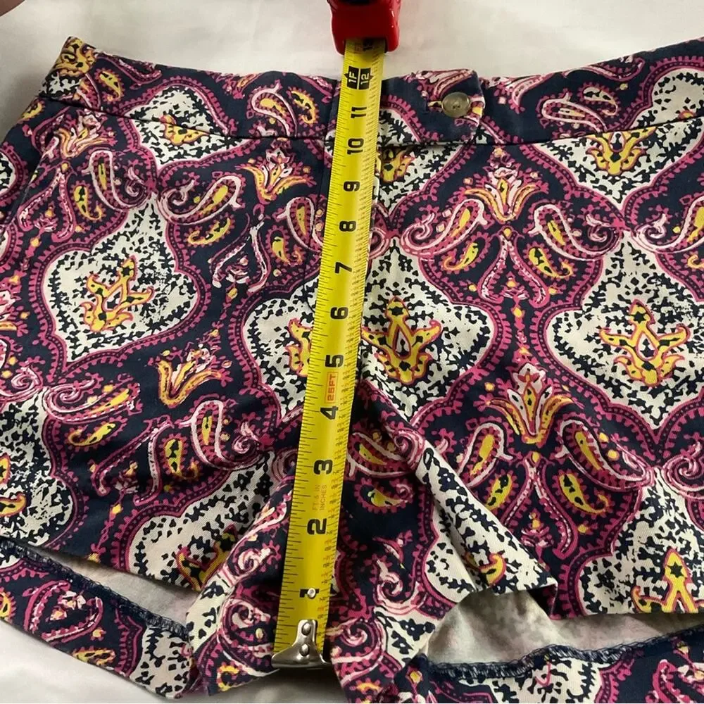 J. Crew City Fit Paisley Print Shorts 6 Preppy Classic Dopamine Bohemian Classic